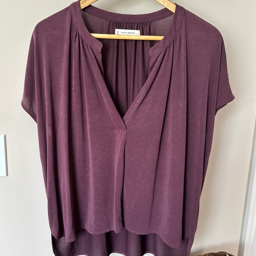 Lucky Brand split neck top